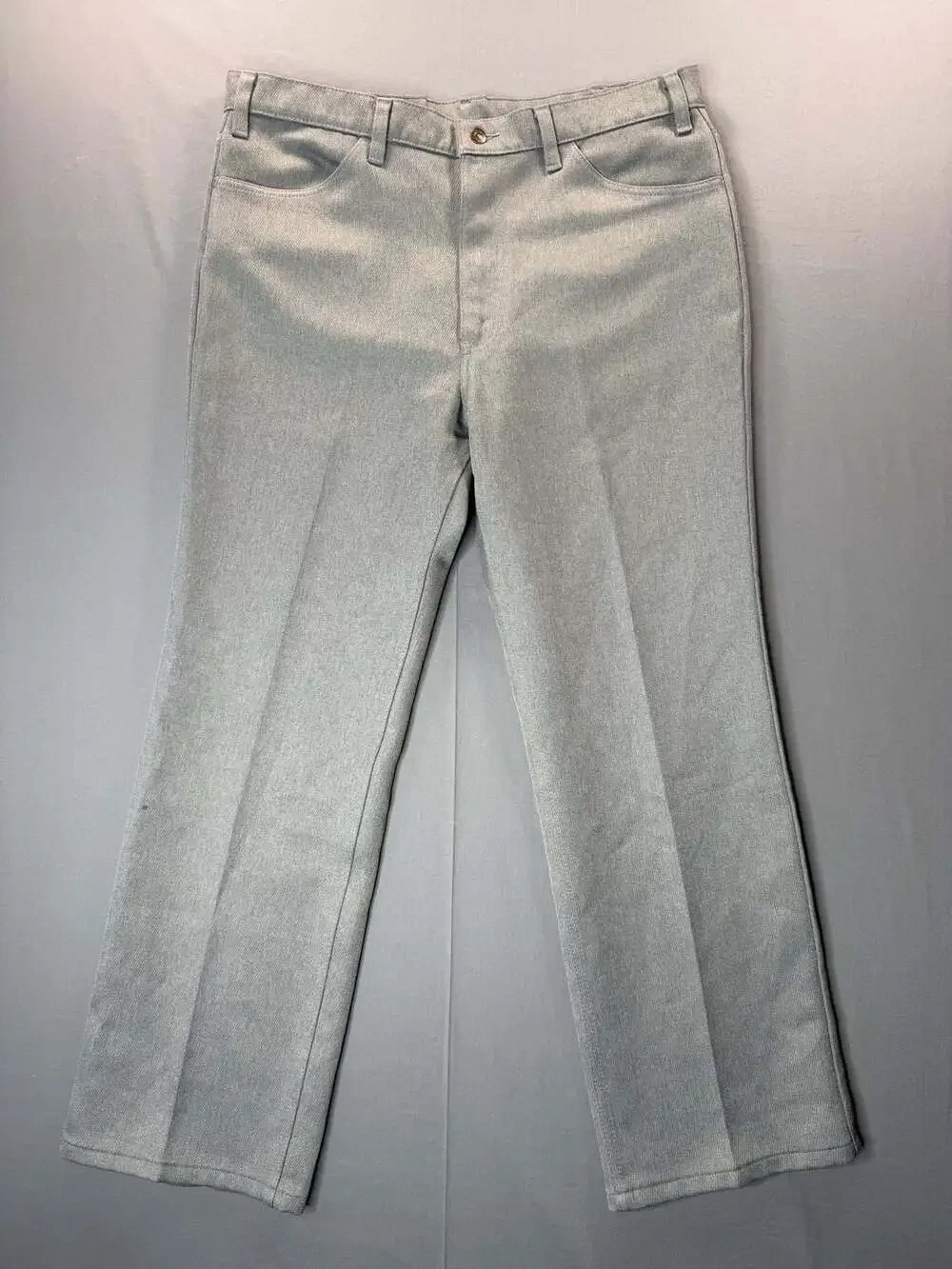 Vintage Levi's 517 Gray Polyester Bootcut Pants Size 38x36 Made in USA